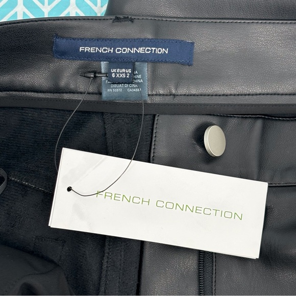 French Connection NWT Etta Black Vegan High Rise Straight Leg Trousers, 2 - Picture 14 of 15